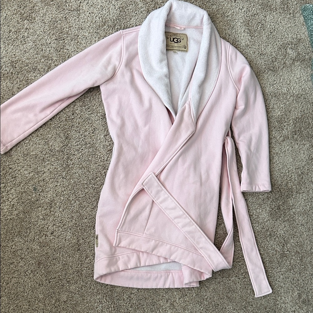 UGG Women's Pale Pink Shawl Collar Wrap Robe